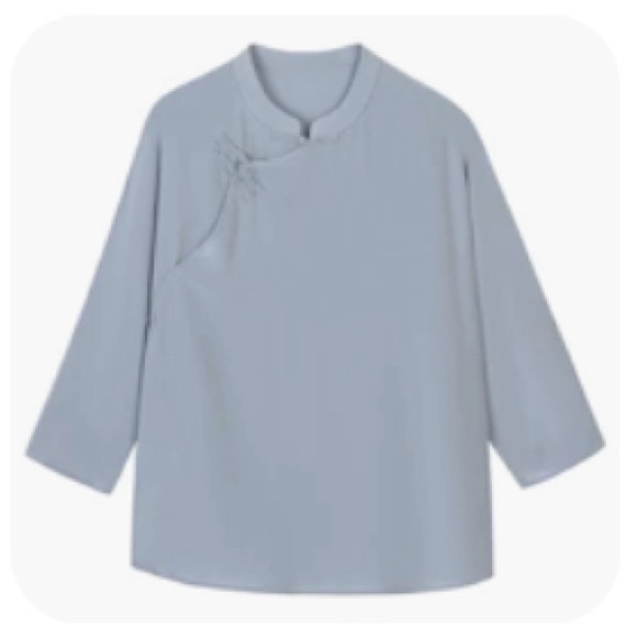 3/4 Sleeve 100% Silk Blouse - Picture 1 of 10